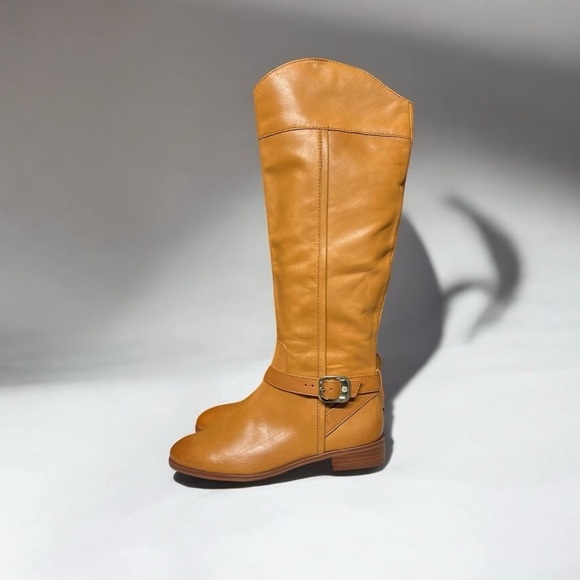 🌻NEW Vince Camuto Ovarlym Brown Leather Equestrian Riding Boots Size 8